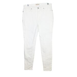 Madewell White Denim 9" High-Rise Skinny Jeans Pockets Stretch Size 30